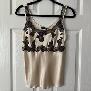 Josie Natori Silk Top with Lace Detail